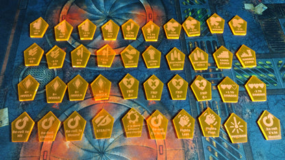 Wargame Status Tokens 40k Tenth Edition Set 1