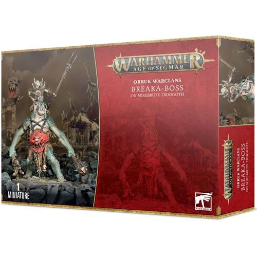 Games Workshop Warhammer Age of Sigmar Orruk Warclans Breaka-boss on Mirebrute Troggoth